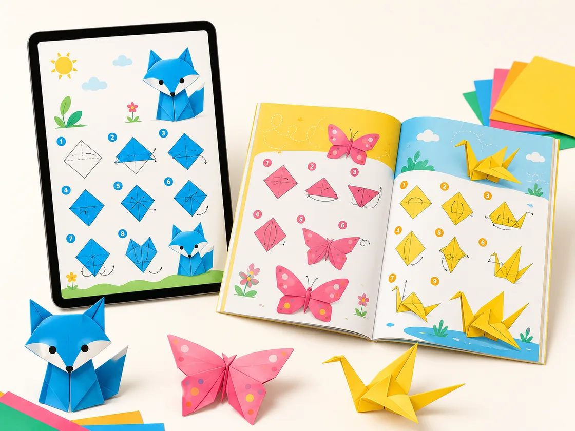 Kit Clube do Origami: apostila ilustrada e origamis coloridos